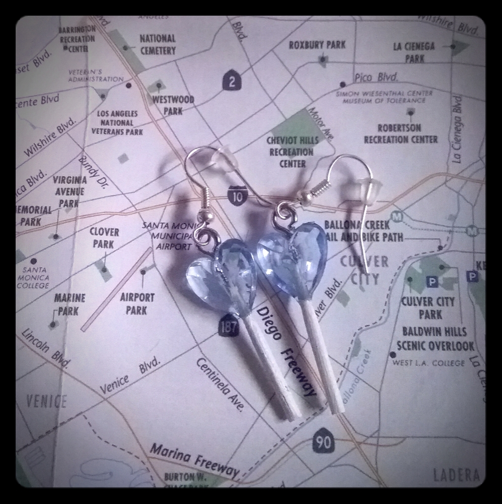 Baby Blue Heart Sucker Pop Earrings